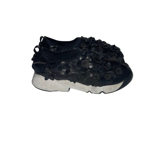 DIOR FUSION Sneakers Black Leather Textile Floral Canvas Shoes size 5.… - Picture 6 of 12